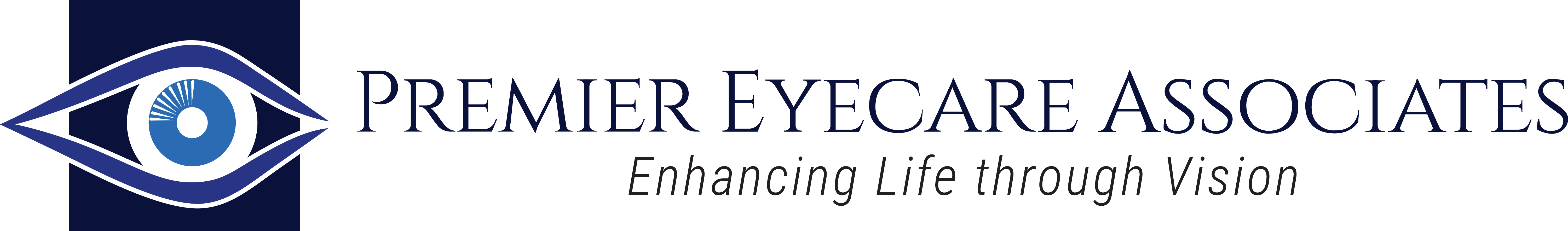 Premier Eyecare Assocoates logo horizontal tagline colored
